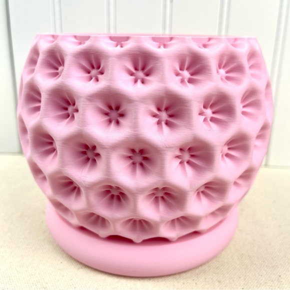 Modern Geometric Planter with Drainage Tray, Starry Planter Pot, Flower Pot - Picture 5 of 8